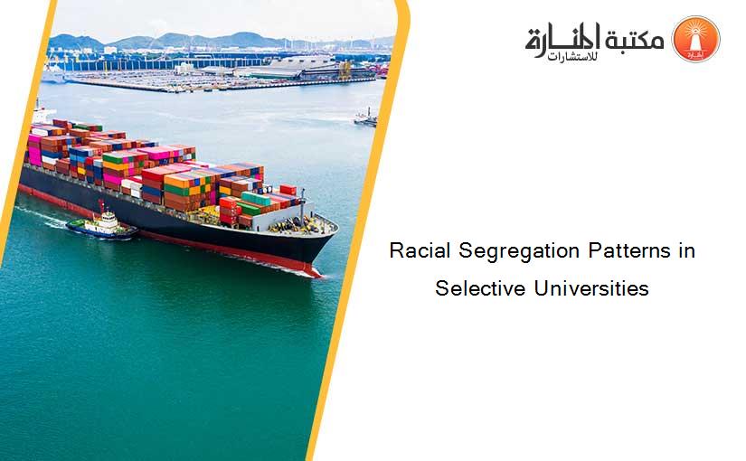 Racial Segregation Patterns in Selective Universities