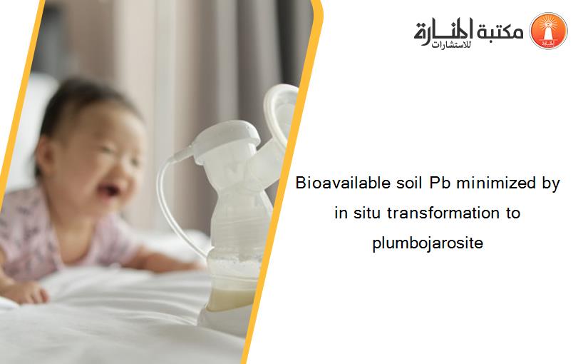 Bioavailable soil Pb minimized by in situ transformation to plumbojarosite