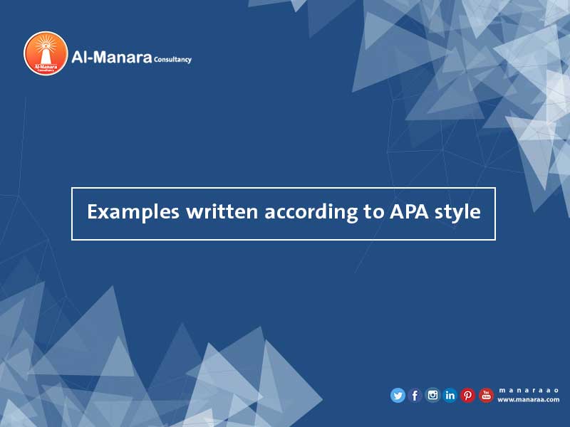 Examples written according to APA style
