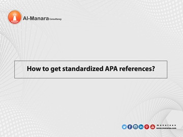 How to get standardized APA references?